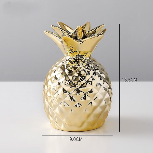 Keramisk ananas sparegris penge sparebøsse kreativ guld ananas ananas dekoration nordisk hjem desktop håndværk ornament Gold