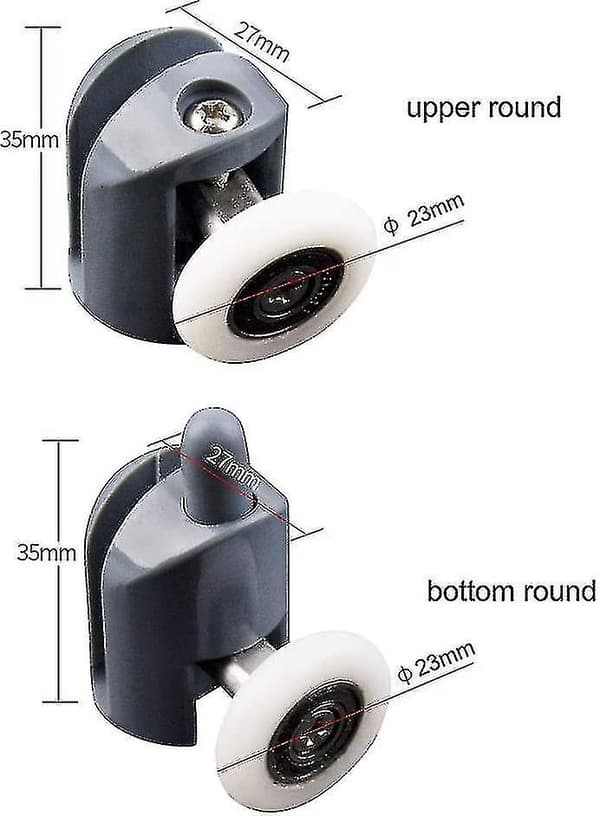 Duschdörrrullar 8 st Duschskjutdörr Rulle Duschkabinrullar 23mm