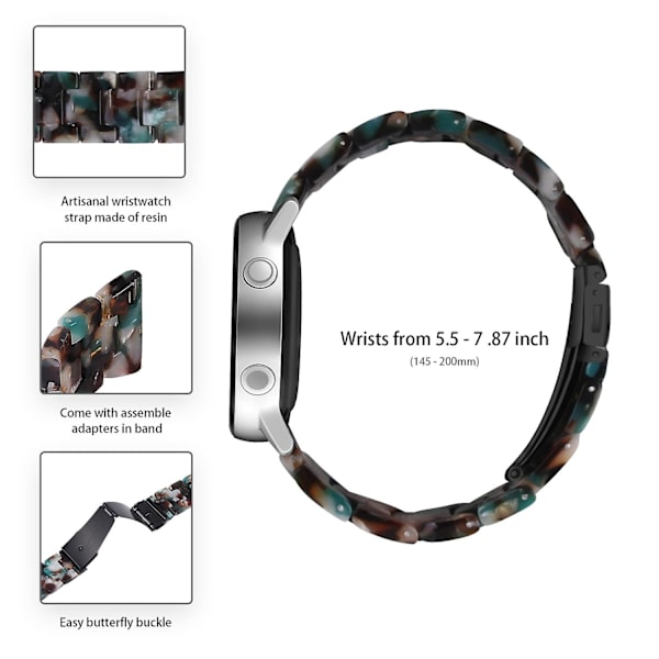 Ersättningsarmband för Garmin Vivoactive 4, 22 mm vattentätt klockarmband i harts med blommönster Blue Style P Garmin Vivoactive 4