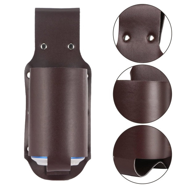 Lærholster for øl, klassisk ølholster ølholder, cowboy ølholster flaskeholster midjebelte for mann（Brun）