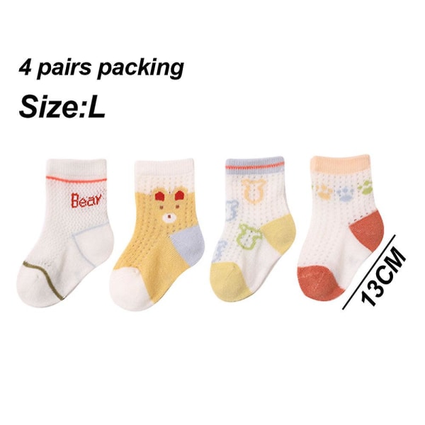 4 Pairs Toddler Little Kid Boys Ankle Socks - Soft Cotton Thin Mesh Summer Baby Socks