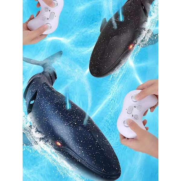 Fjernstyret Haj Legetøj Fjernstyret Hvalhaj Legetøj RC Båd Vandlegetøj til Børn 8-12 År Fjernstyret Båd Udendørs Legetøj til Børn Fingerfærdighedsspil Big RC Whale Black