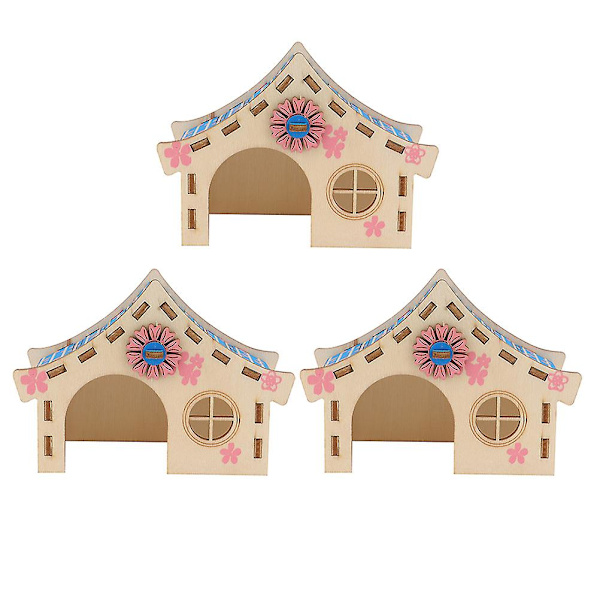 3 stk. dyrelegetøj, hamsterhabitat, hamstergemmested, hamsterhytte, hamstergemmesteder