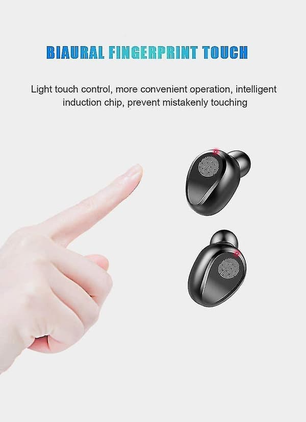 Touch Bluetooth Headset Ipx7 Vandtæt Trådløse Øretelefoner Led Display  Hs