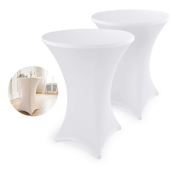 Eleganta Antracit Stretchöverdrag Bar Bordsöverdrag för Bistrobord White 80   2 Set