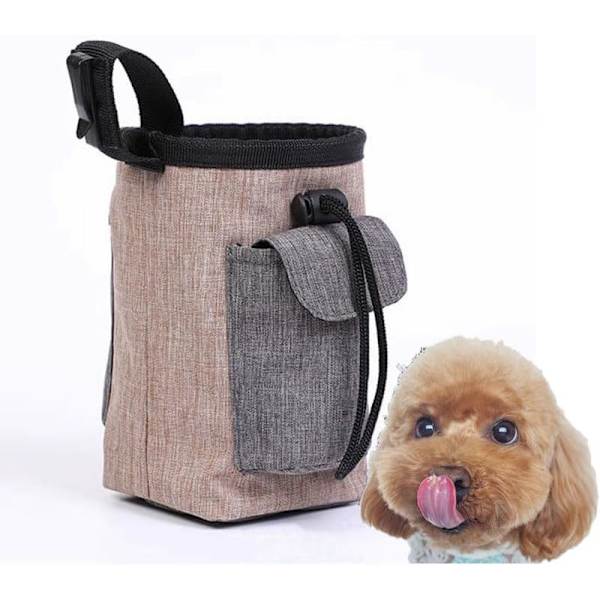 Godbidder Træningspose til Hunde - Nemt at bære kæledyr legetøj Kibble, Godbidder Bekvemt at bære - Justerbar rem/Snap-fit, Indbygget hundepose dispenser, Nemt at bære