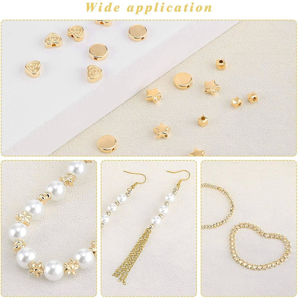 1200 stycken distanspärlor set för armband örhänge halsband smyckestillverkning (6 olika former)