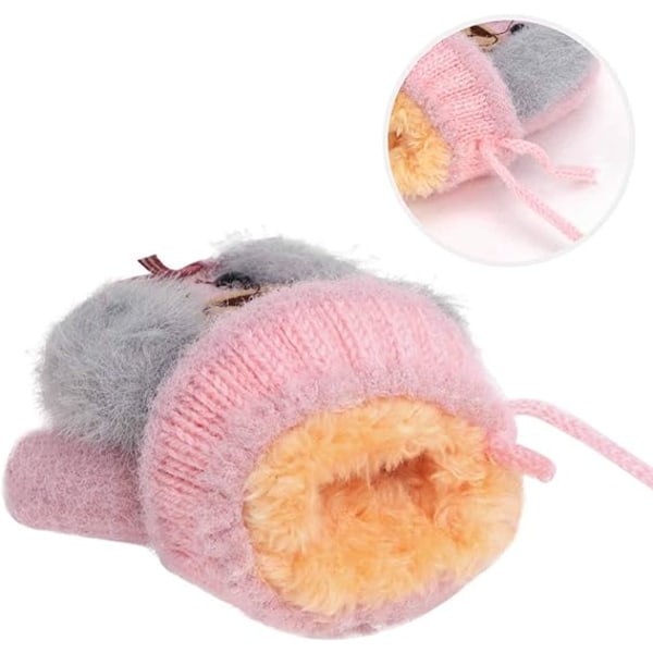 Baby och småbarn varma vantar magiska stretch vantar handskar på snöre pojkar flickor stickade vantar tjockna fleecefoder nyfödda vantar helfingerhandskar