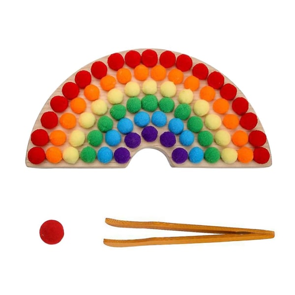1/2/3 Pedagogiska träklämmor pärlor färgsortering leksaker rainbow 1Set