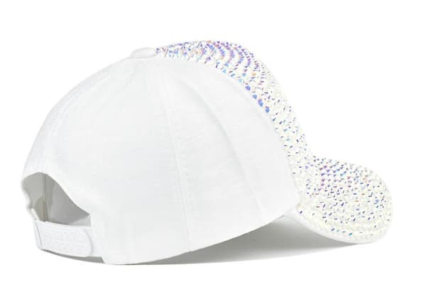 Bling Baseball Cap til kvinder med fuld diamantdesign Justerbar hat black