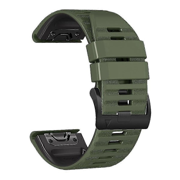 Til Garmin Tactix Delta/enduro Horisontale Striber Silikone Udskiftningsurrem Armbånd Army Green Black