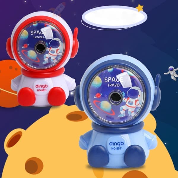 Söt astronaut pennvässare för träpenna skiss penna krita Blå Blue