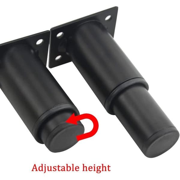 Sæt med 4 justerbare møbelben i robust metal til seng, sofa, bord, (80 mm-120 mm, sort)