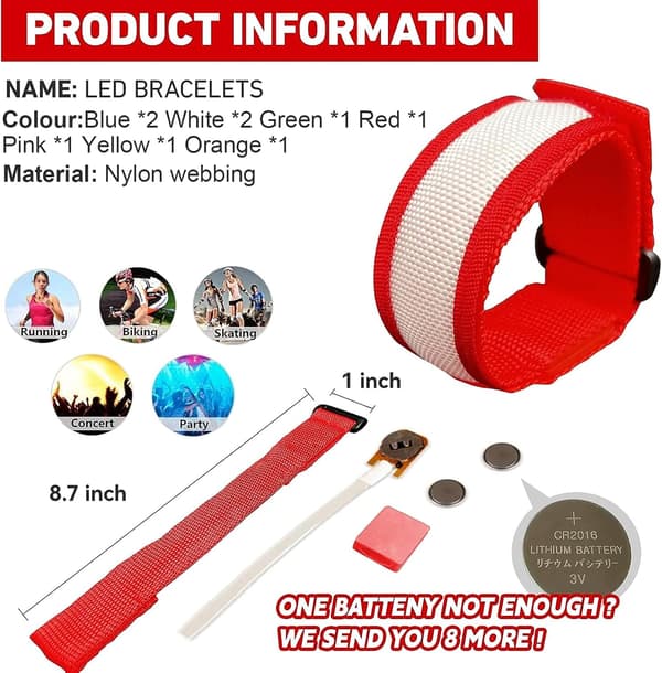 10 styk LED armbånd