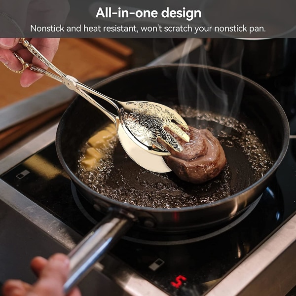 Metallkök Tång, Matlagningstång Grill Tång Buffé Servering Salladstång Socker Tång Guld Mat Tång För Servering Matlagning Buffé Sallad Isbit(2st