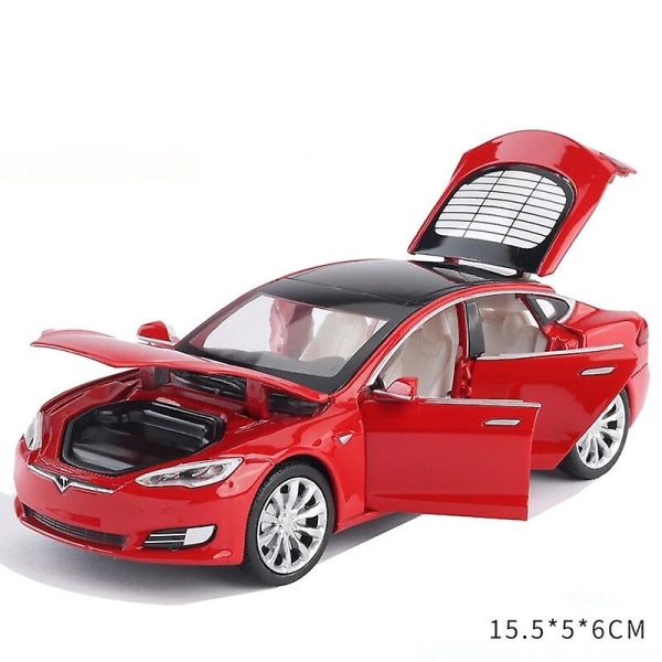 1:32 Tesla Model X Model 3 Model S Model Y Legering Bilmodell Diecasts Lekebil Lyd Og Lette Barneleker Til Barn Gaver Gutteleke Model S Red