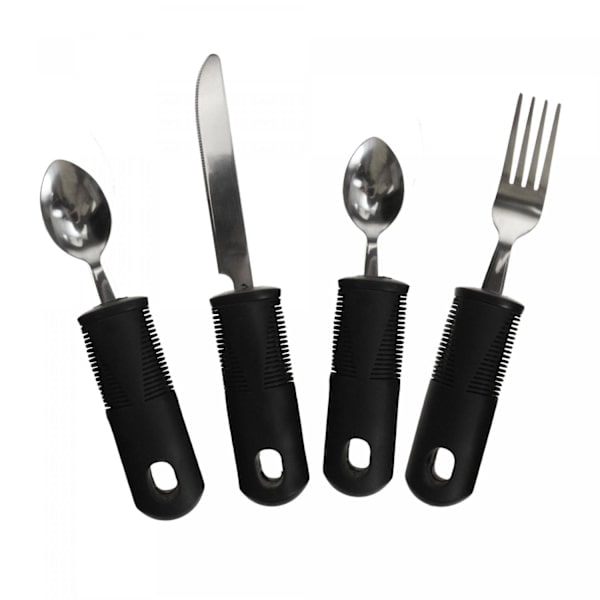 Ergonomiska Bestick - 4 Delar Svart