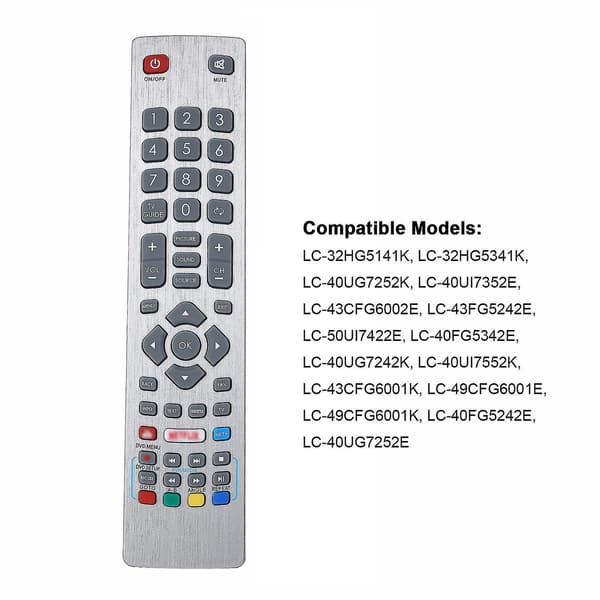 Fjernkontroll for Sharp Aquos TV, erstatning for fjernkontroll med 3D-knapp