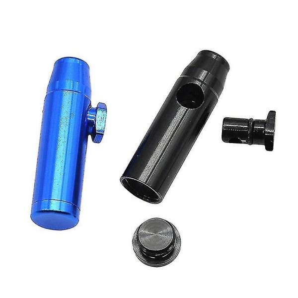 Metal Flat Bullet Raket Sniffer Snorter Sniffer Dispenser Blue