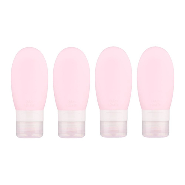 4 stk silikagel sub-flaske, bærbar kosmetisk sub-flaske 60ml pink