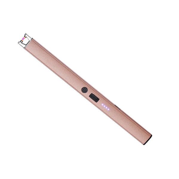 1 Set Elektrisk Tändare USB Laddningsbar Låglåga Tändare Vindtät Puls Tändare för Hem Utomhus Camping PinkGold