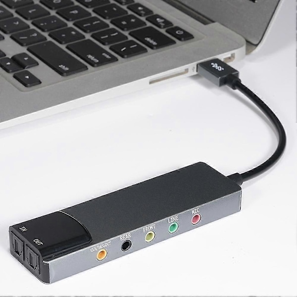 USB Lydkort 7.1 5.1 Kanals Eksternt Lydkort SPDIF Optisk for PC Datamaskin