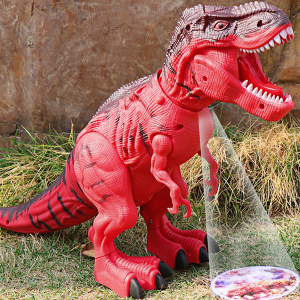 Simulerad djur T-rex leksak elektrisk kan lägga ägg rör huvudet medan den gör rytande ljud dinosaurie leksaker brown