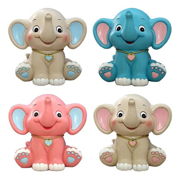 Tegneserie Baby Elephant Sparebøsse Resin Myntbank Penger Bank Barn Bursdagsgaver Xxfe PK