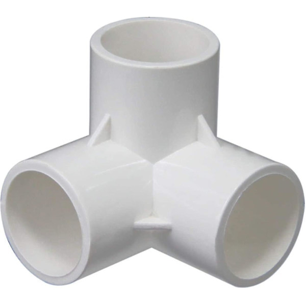 3-vejs PVC-fitting PVC-rørforbindelser, tredimensionelle fittings, møbelforbindelser, drivhusramme (32mm,4stk) (hy)