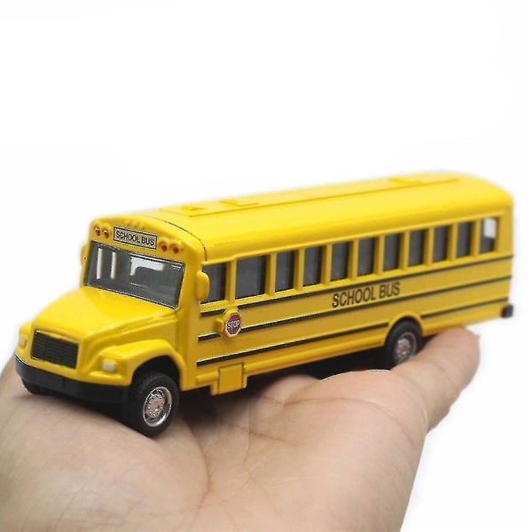 1/43 Optic Alloy Inertial School Bus Model Car Pull Back Toys Music Cars Vehicle Gifts Kids Boy For Children Birthday(hy)