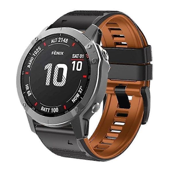 Til Garmin Tactix Delta/enduro Horisontale Striber Silikone Udskiftningsurrem Armbånd Black Brown
