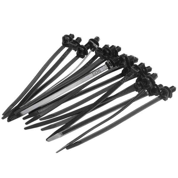 Nylon Push Mount Car Dome Cable Zip Tie, 162mm Pituus, 20 Kpl, Musta