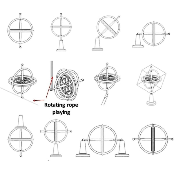 Antigravitasjonsgyroskop metall mekanisk gyrofysikk, gode gaveleker rekvisitter (sølv)
