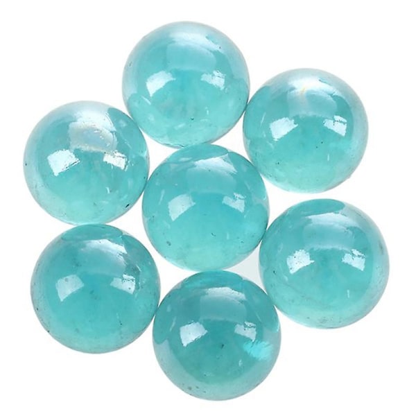 20 stk. Kuler 16mm Glasskuler Knicker Glass Balls Dekorasjon Fargeklumper Leker Blå Og Gjennomsiktig