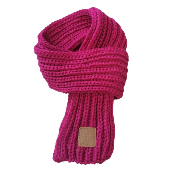 Barn Vinterhalsduk Tjock Enfärgad Stickad Mjuk Hög Elasticitet Håll Varm Pojkar Och Flickor Lätt Halsduk För Dagligt Bruk One Size Rose Red