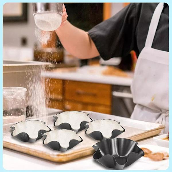 Petalformet Bageskål i Kulstofstål Non-stick Salatskål Til Tortillas, Kager 8 Petals