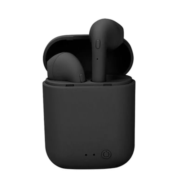 Original TWS I12 Macaron Trådlöst Bluetooth Headset Matt Sport Binaural Earbuds Trådlösa hörlurar Bluetooth Headset Black purple 1.5m