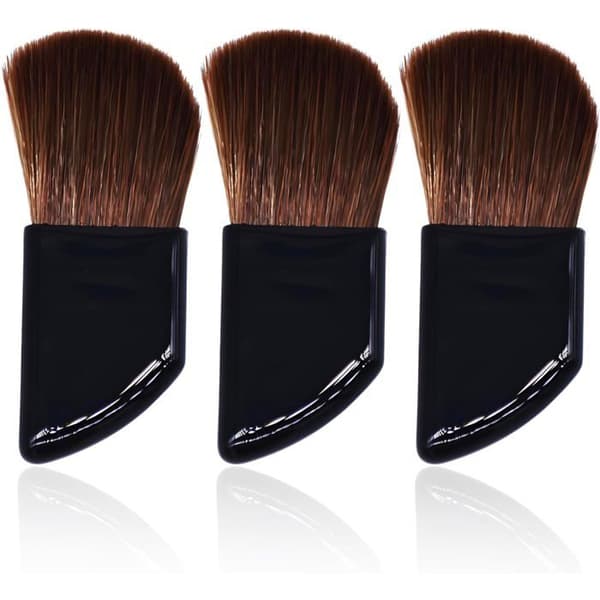 Sæt med 3 små makeupbørster - Mini makeupbørste til blush - Foundationapplikator