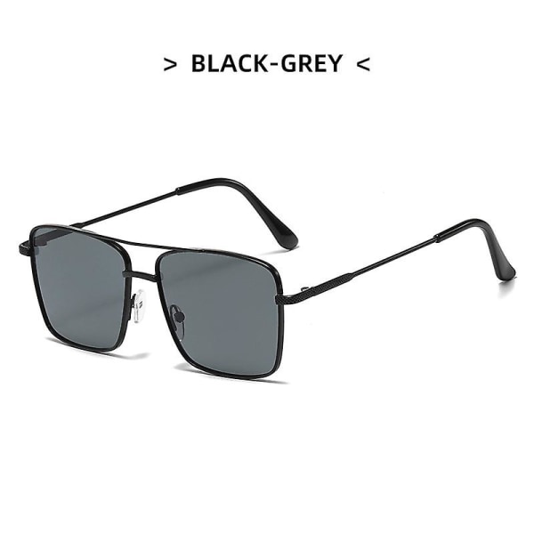 Uudet aurinkolasit Polarisoidut neliömäiset silmälasit UV-suoja Double Bridge Unisex -käyttöön Black Double Gray