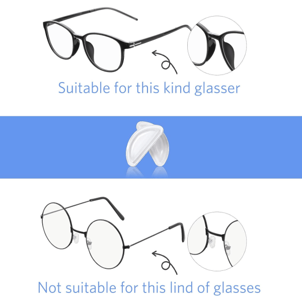 Pute neseputer selvklebende for briller L15*W7*3,5 mm (24 par)