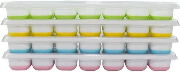 4 X Pack Silikon Isbitsform Set med 4 Isformar Frys Stapelbara Spillfria Isbitsformar Diskmaskinsäkra BPA-fria