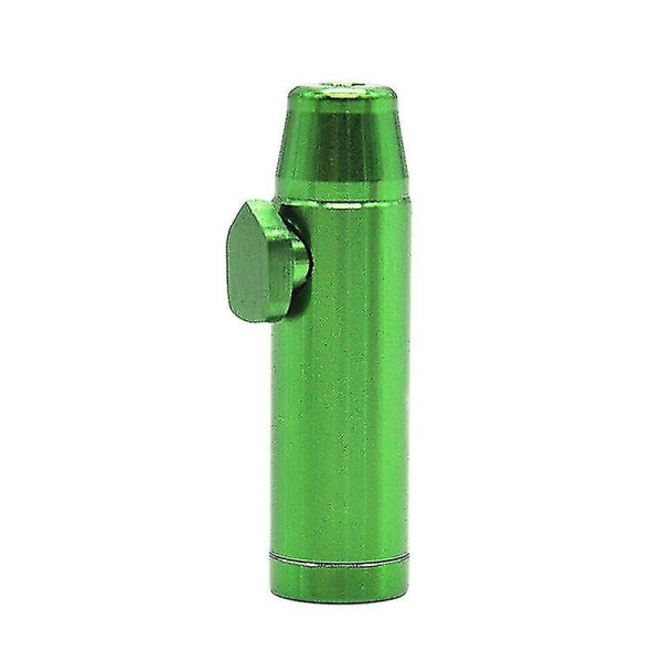 Metal Flat Bullet Rocket Sniffer Snorter Sniffer Dispenser Green