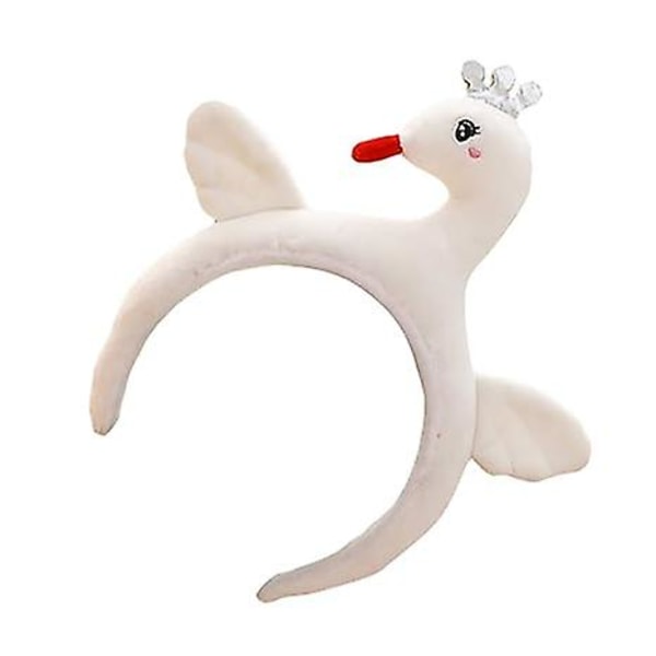 White Swan 3d pandebånd Swan Silly Hat Swan Cosplay pandebånd Bird Head Wrap Hårbånd Fotorekvisit Til piger Kvinder Fest Hovedbeklædning Hovedbeklædning
