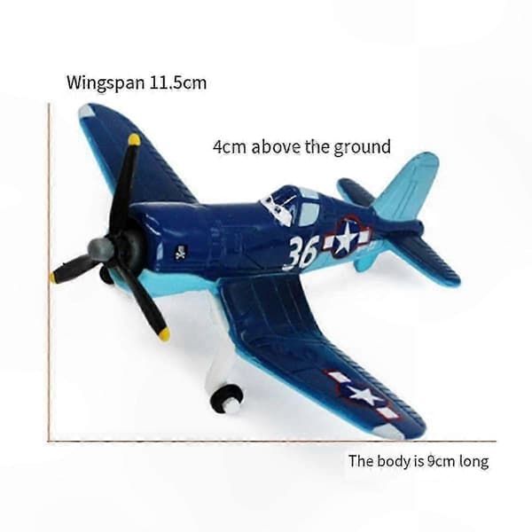 Trykstøbt metalflymodel 1:55 skala pædagogisk legetøjsfly med Dusty Crophopper design (nr. 36)