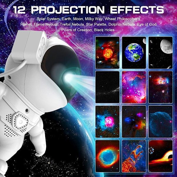 Astronaut Galaxy-projektor Stjernehimmel Astronaut Lys Touch