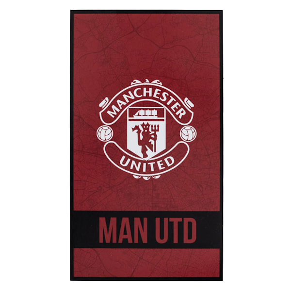 Manchester United FC Identitetsmerke Strandhåndkle En Størrelse Rød/Hvit
