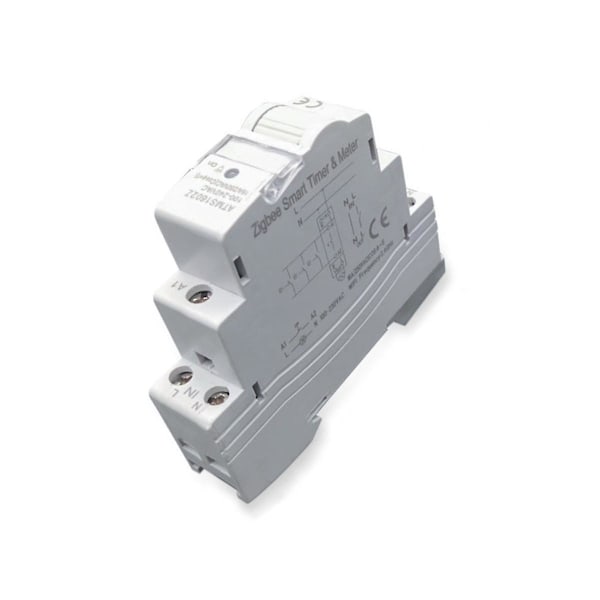 Tuya Smart Life ZigBee 16A DIN-skinne 1P-afbryder KWh-måler med energimåler Timer-støtte App Fjernbetjening