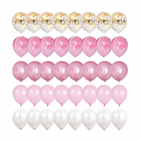 40-pak Balloner Rosa Guld Konfettiballoner 31cm Fødselsdag rosa pink