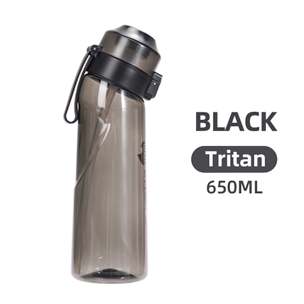 Smaksatt vannflaske med 7 smakpods Air Water Up-flaske Frostgrå svart 650 ml Air Starter Up-sett Vannkopp for camping Sport Blå Lilla