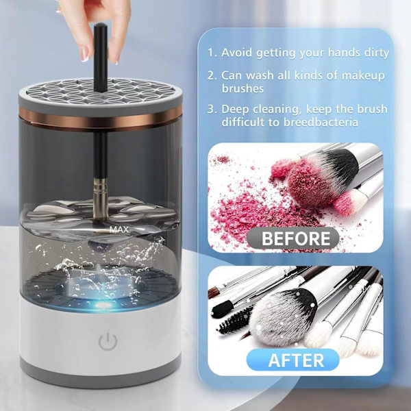Automatisk makeupbørste renser elektrisk makeupbørste rensemaskine makeupbørste renseværktøj god gave til mor, kone-FQ1-
